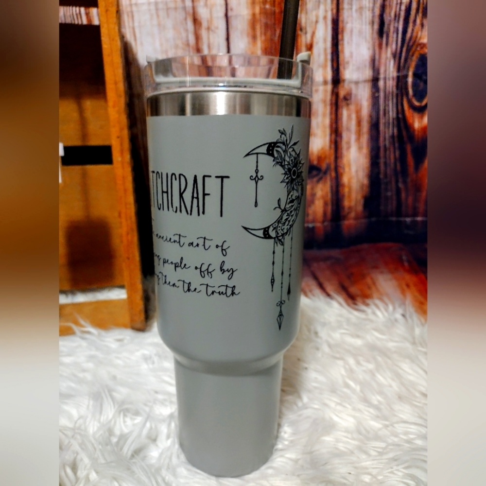 New! Locally crafted "b......itchcraft" friend 40 oz tumbler